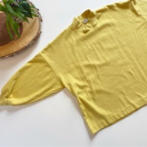 Vintage ESprit Yellow Mock Neck Shirt | Medium